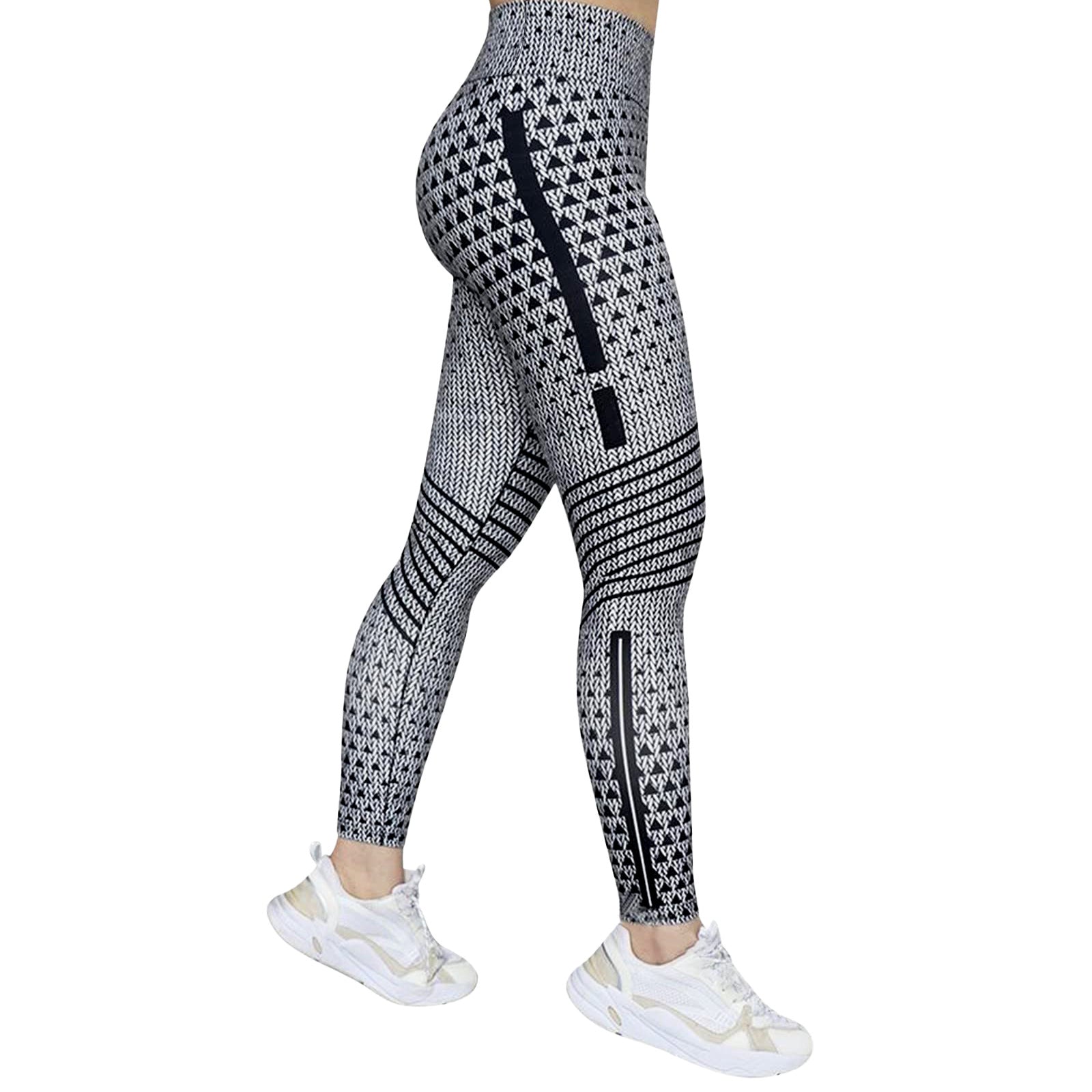 High Elastic Printed Yoga Pants for Women, High Waist, Tummy Control, Fitted Leggings, Gym Workout Bottoms