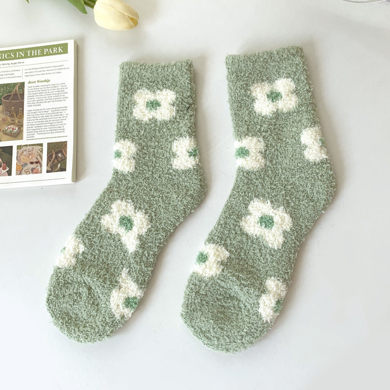 Coral Fleece Thickened Warm Colorful Cartoon Fruit Socks