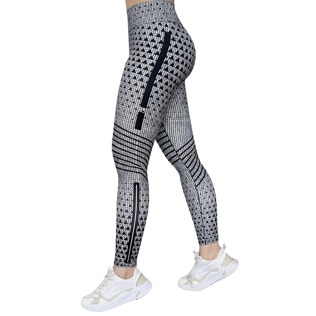 High Elastic Printed Yoga Pants for Women, High Waist, Tummy Control, Fitted Leggings, Gym Workout Bottoms