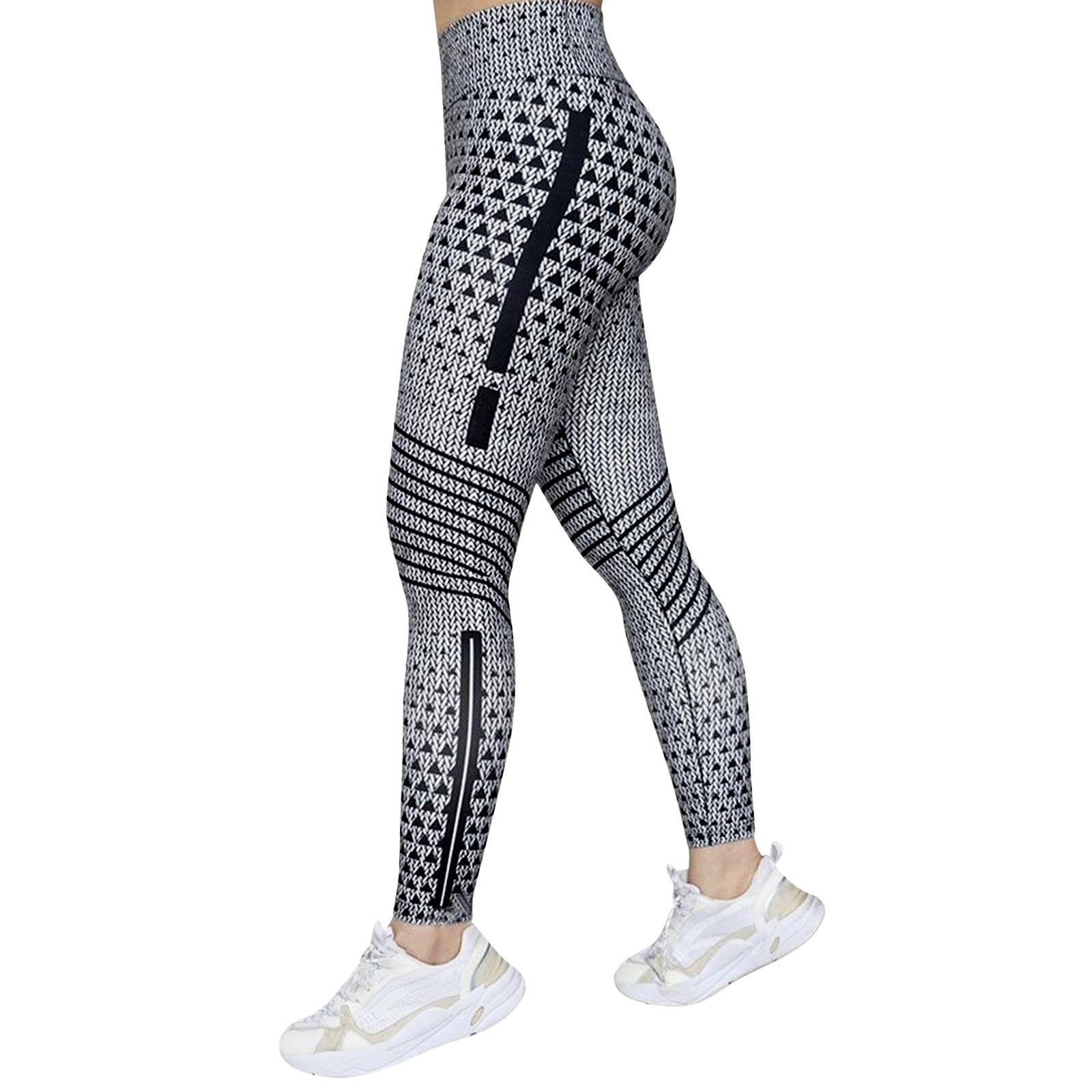 High Elastic Printed Yoga Pants for Women, High Waist, Tummy Control, Fitted Leggings, Gym Workout Bottoms