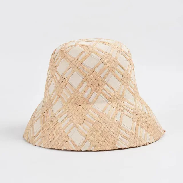 Vintage Raffia Straw Boater Hat Bucket For Women Fashion Foldable Designer Custom Luxury Crochet Beach Sun Hat Chapeau Homme Ete