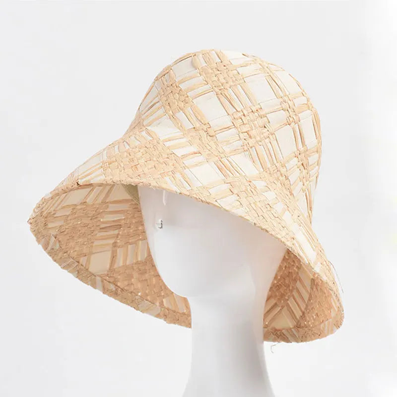Vintage Raffia Straw Boater Hat Bucket For Women Fashion Foldable Designer Custom Luxury Crochet Beach Sun Hat Chapeau Homme Ete
