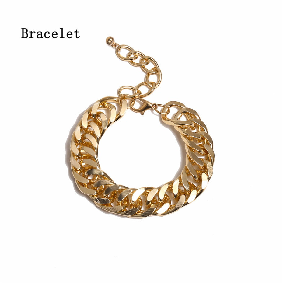 Punk Hip Hop Curb Cuban Thick Short Choker Necklace Men Simple Minimalist Chunky Collar Necklace