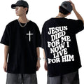 Men's Aesthetic Christian T Shirt  Bible Verse Letters Print