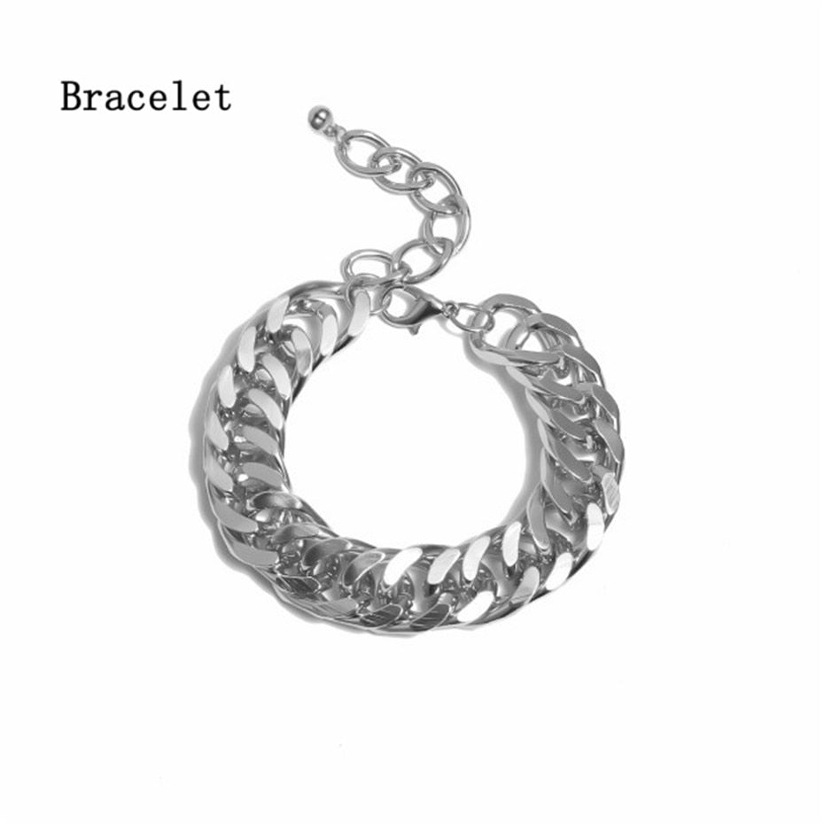 Punk Hip Hop Curb Cuban Thick Short Choker Necklace Men Simple Minimalist Chunky Collar Necklace