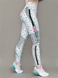 High Elastic Printed Yoga Pants for Women, High Waist, Tummy Control, Fitted Leggings, Gym Workout Bottoms
